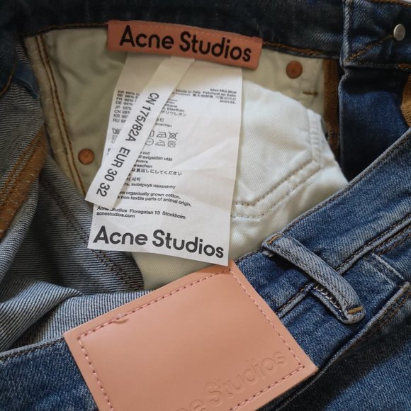 Acne Studios Men's Max Slim-fit Jeans in Mid Blue, 30x32 - Picture 7 of 8